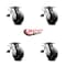 Service Caster 5 Inch Rubber on Steel Caster Set with Roller Bearing and Total Lock Brake SCC SCC-TTL30S520-RSR-4 - alternate 5